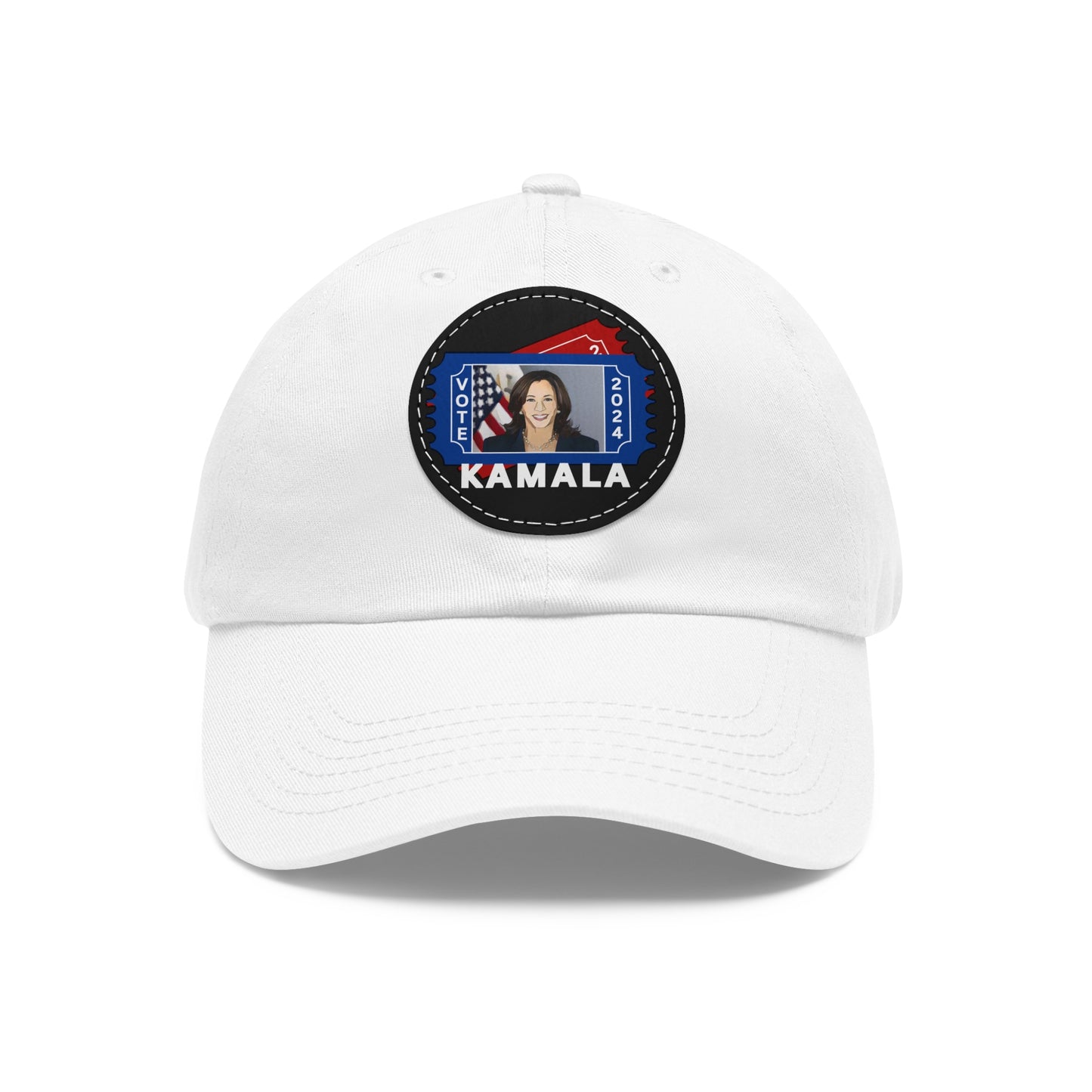 The Kamala Election Ticket - Vegan Dad Hat with Leather Patch (Round) (5 Colors)