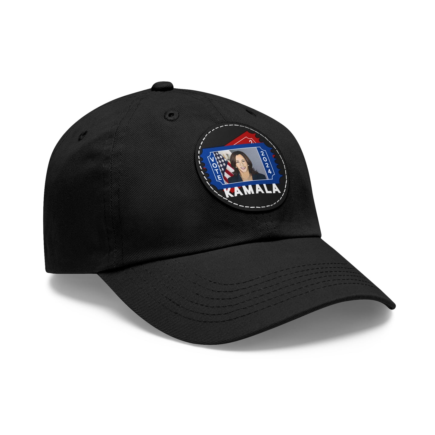 The Kamala Election Ticket - Vegan Dad Hat with Leather Patch (Round) (5 Colors)